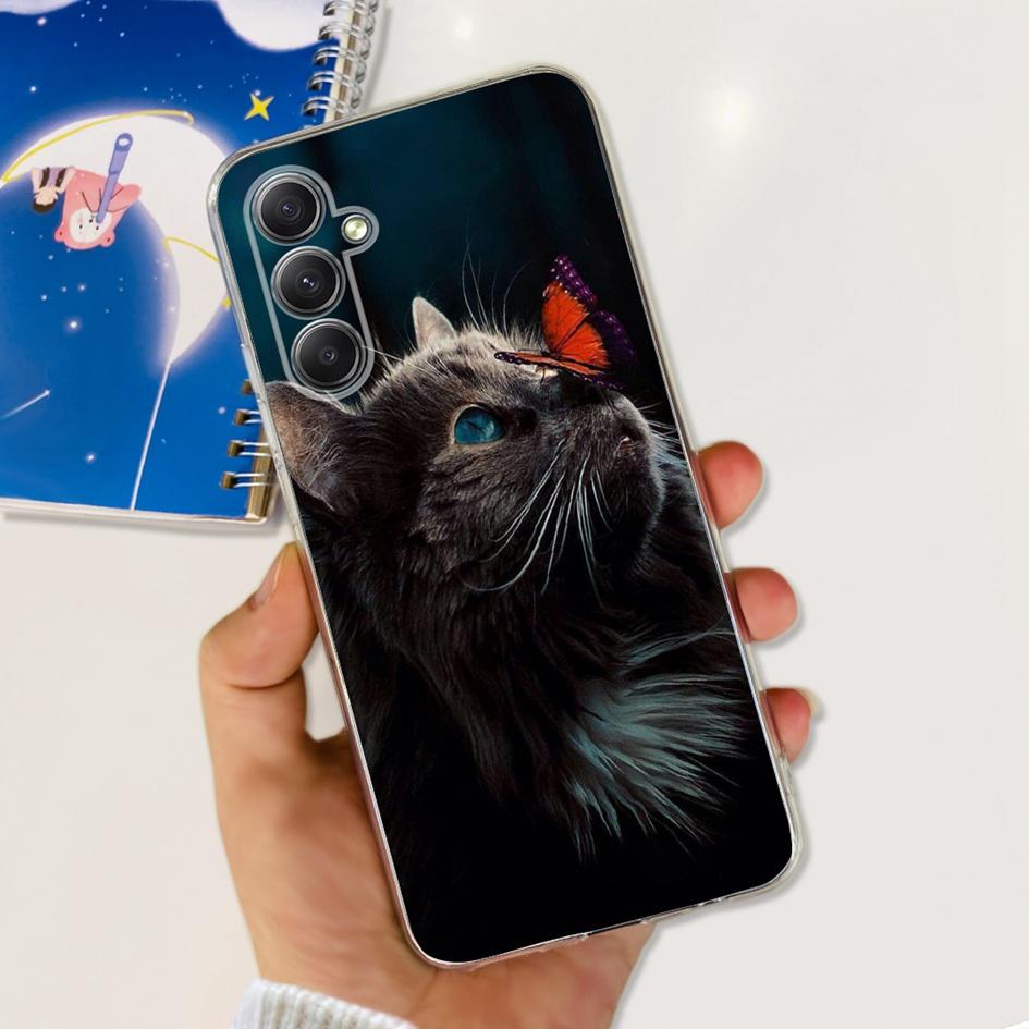 For Samsung Galaxy A25 5G Case Silicone Soft TPU Bumper Cute Cartoon Cat Butterfly Phone Cover For Samsung A25 5G 2023 A 25 Capa