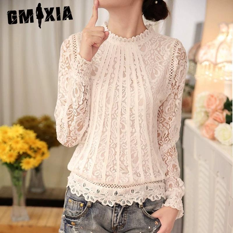 GMXIA Women's Fashion Casual Solid Color Print Long Sleeve Blouses & Shirts
