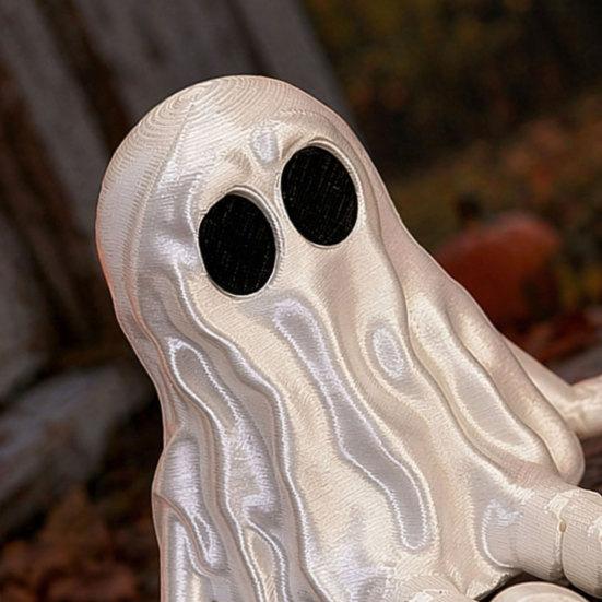 Flexible Halloween Figurine, 3D Printed Mini Grim Reaper/Ghost Statue with Movable Joints, Collectible Gothic Ornaments for Shelf, Desk, Home Decor