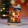 Resin Lighted Christmas House Ornament – Micro Retro Landscape Decoration