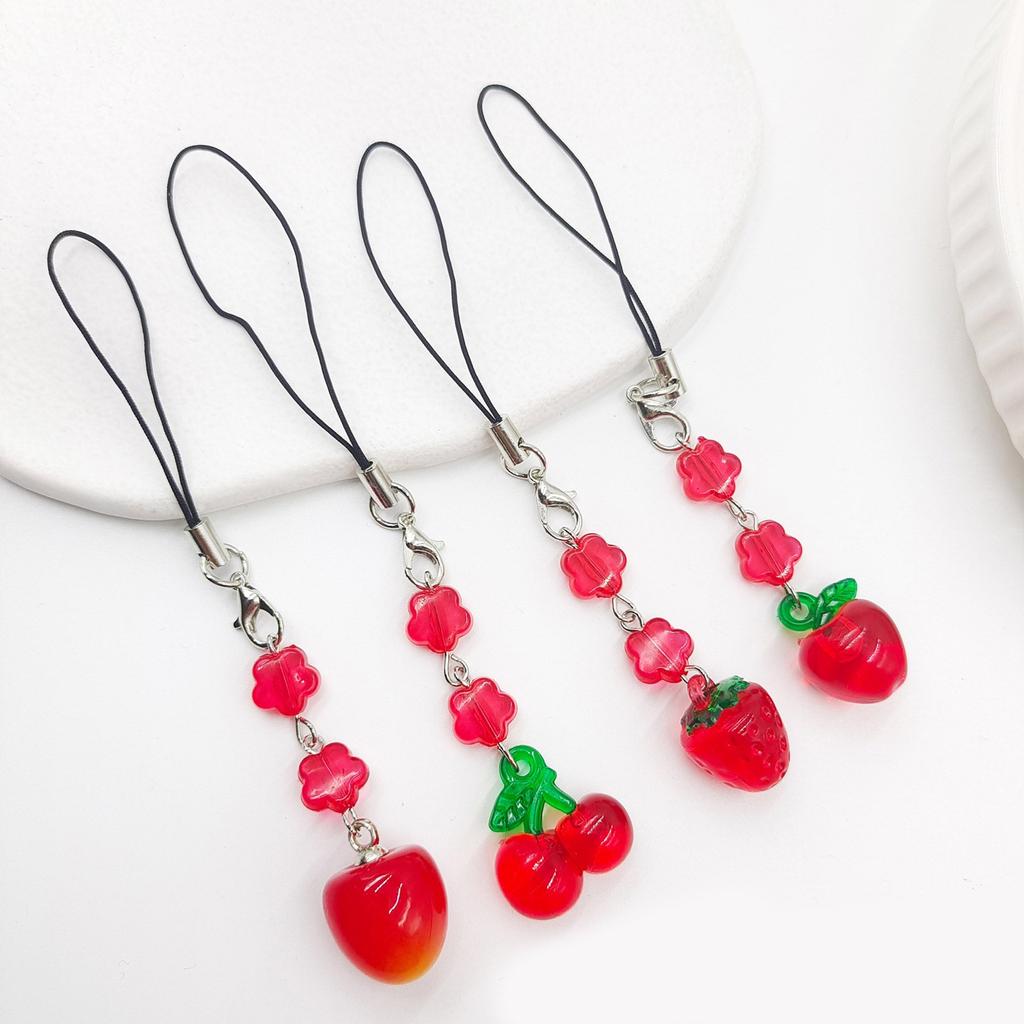 Unique Keychain Pendant Fruit Phone Chain Fashionable Phones Charm Keyring for Girls Backpacks and Headphone Cases