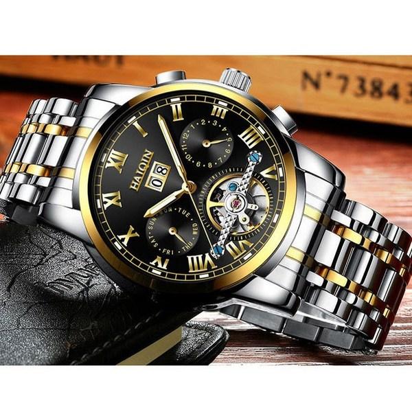 HAIQIN Herrenuhr Herrenuhr Armbanduhr Automatik Metalluhr Luxusuhr Herrenarmbanduhr