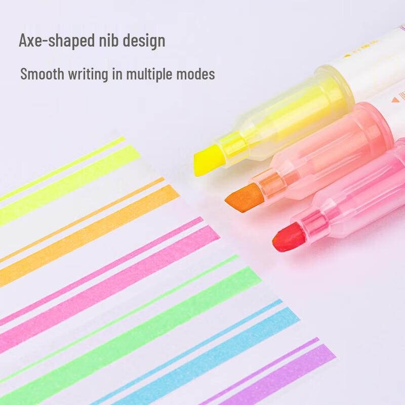 Deli Double-Ended Highlighter Pen Set, 9-Pack