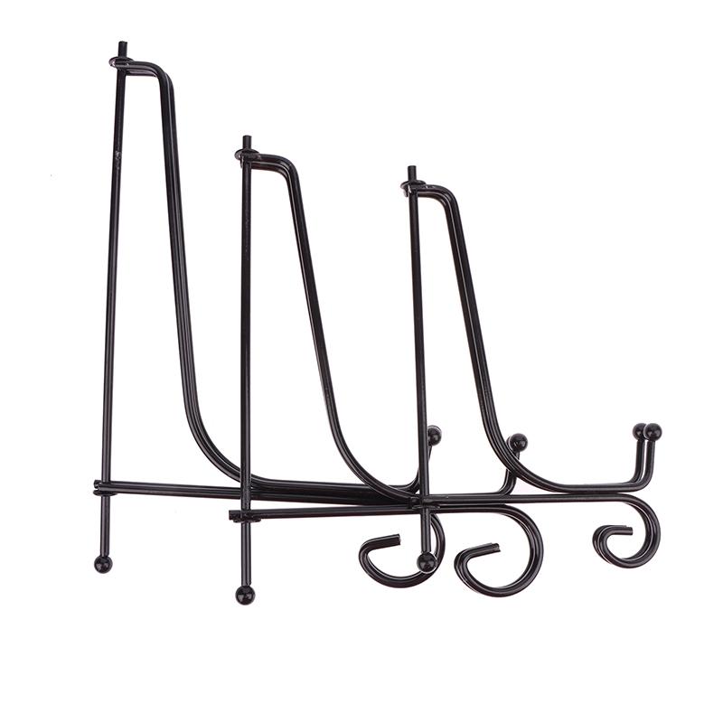 Black Sliver Iron Easel Display Stand Book Holder Photo Pedestal Bowl Dish Frame Picture Plate Rack Easel Crafts Bracket