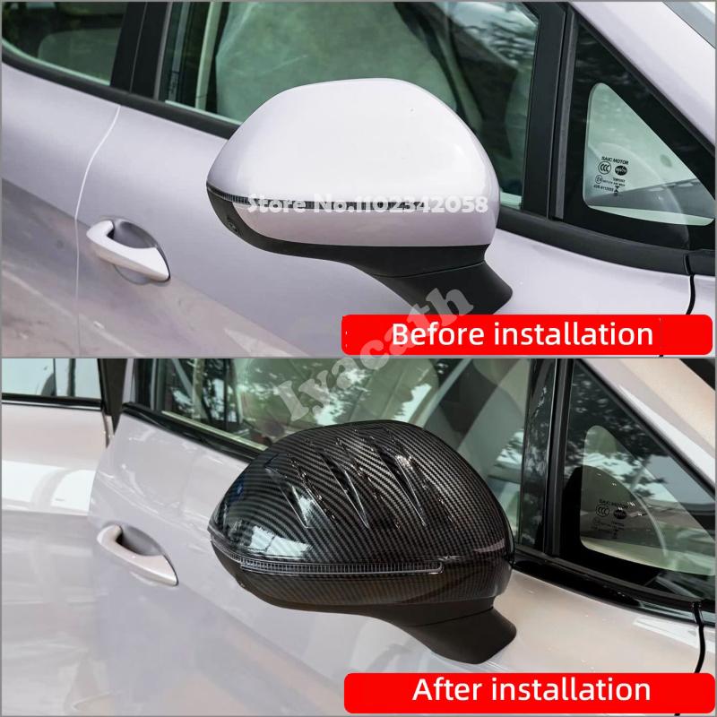 For MG 4 MG4 EV 2025 2026 ABS carbonfiber black Exterior door handle bowl cover  charge panle rearview mirror cover Accessories