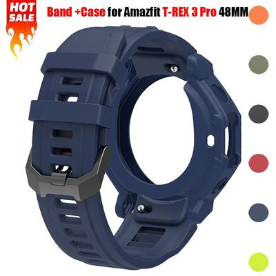 Silicone Band +Silicone Case for Amazfit T-REX 3Pro Smartwatch Watchband For Huami  Amazfit T-rex3Pro 48MM Bracelet Wristband