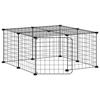 3114051 vidaXL Cage animaux de compagnie à 12 panneaux et porte Noir 35x35 cm