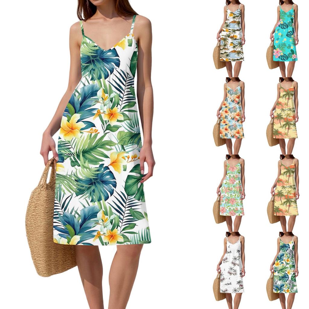 Dámské špagetové šaty bez zad s mašlí, volné, ležérní, plážové, prázdninové, letní šaty