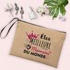 Best Godmother In World Print Cosmetic Bag Women Neceser Makeup Bag Linen Zipper Pouch Travel Toiletry Organizer Godmother Gifts