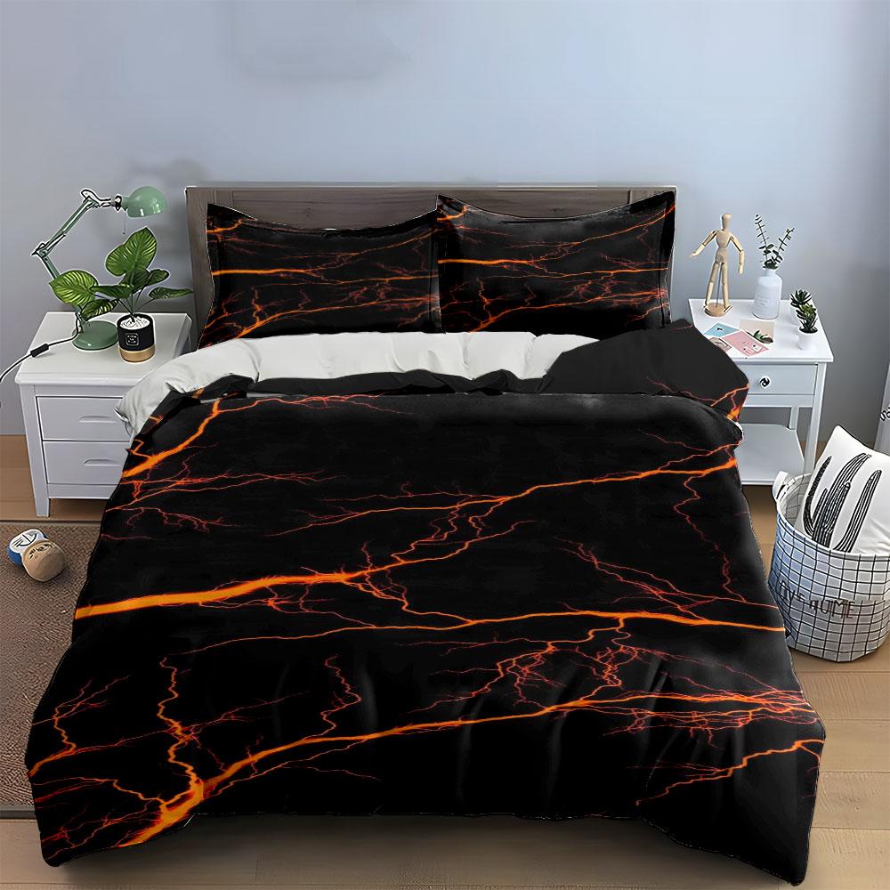 Lampi arancioni infuocati. Set lenzuola Set copripiumino Copripiumini Federe(1 * Copripiumino 2 * Federe, senza piumino)