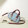 High-end Cowhide with Denim Small Bag for Women Classic Zipper Design Shoulder Crossbody Bag Lady Mini Handbags