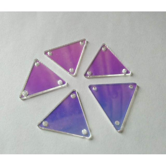 50pcs Sew On AB Crystal Rhinestones Irregular Acrylic AB Beads, Sew On Stones Crystal Strass (AB, Triangle 25MM)
