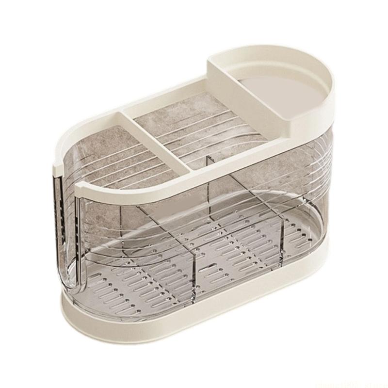 QX2E Modern Utensil Storage Solution Chopstick RackWith Drainage Base Kitchen Counter Cutlery Holder