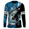 Fishing T Shirt for Men Summer Outdoor Fishing Apparel Sun Protective Long Sleeve 3D Printed Casual Tee UV Resistant Quick Dry