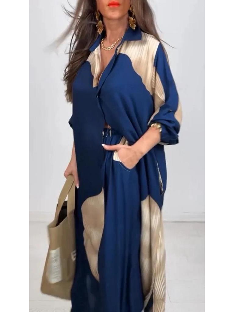 2025 European & American Style Seven-Sleeve Women's Cardigan & Pants Casual Set