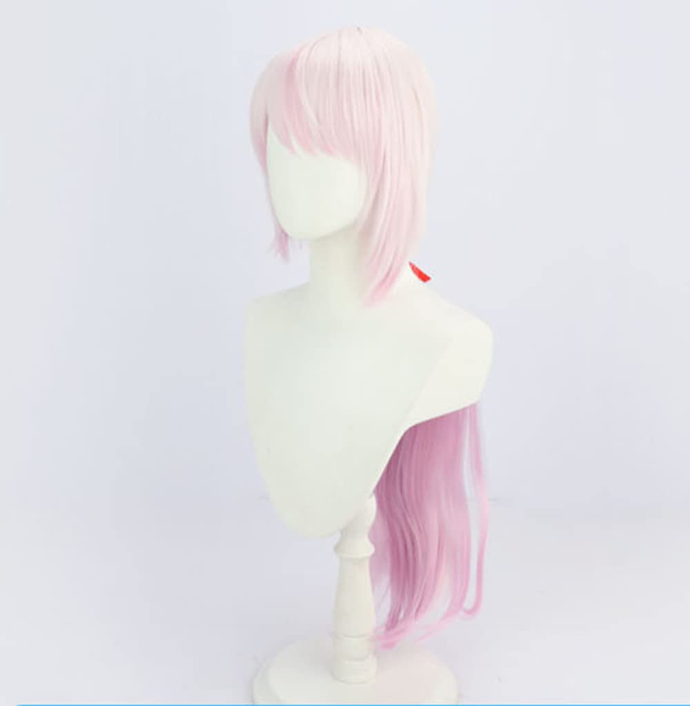 Yuika Shiina Cosplay Wig, Pink Gradient, Heat-Resistant, Perfect for Halloween, Events, and Festivals (A)
