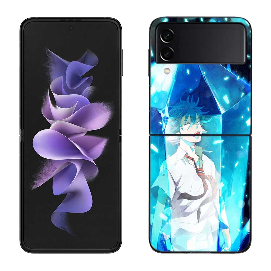 Anime Ao no Exorcist Okumura Rin Phone Case For Samsung Z Flip 7 6 5G Galaxy Z Flip 5 4 3 Black Hard Cell Cover Luxury PC Shell
