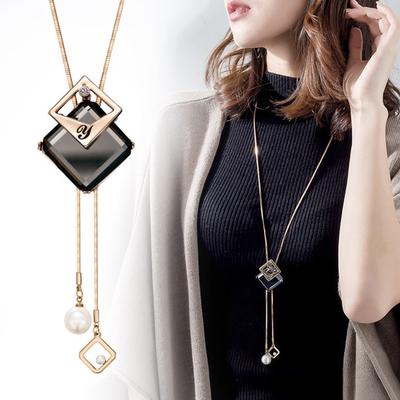 Minimally Designed Sweater Necklace, Women's High-end Long Necklace,  Temperament, Double-layer Sweater Chain Accessory