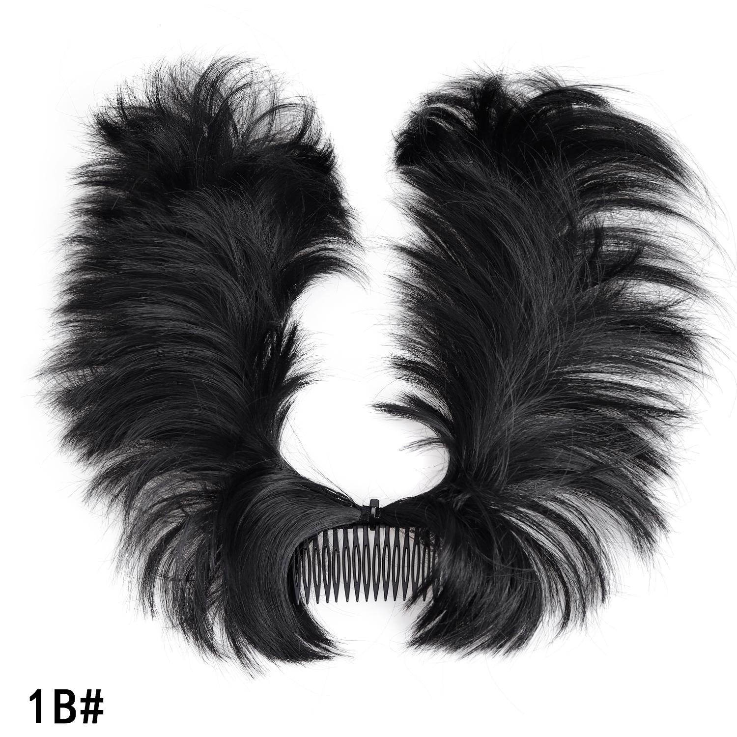 

DIY Women Synthetic Hairpieces Messy Buns Comb Clip in Updo Scrunchies Faux Bun Chignon Multiple Hairstyles Easily