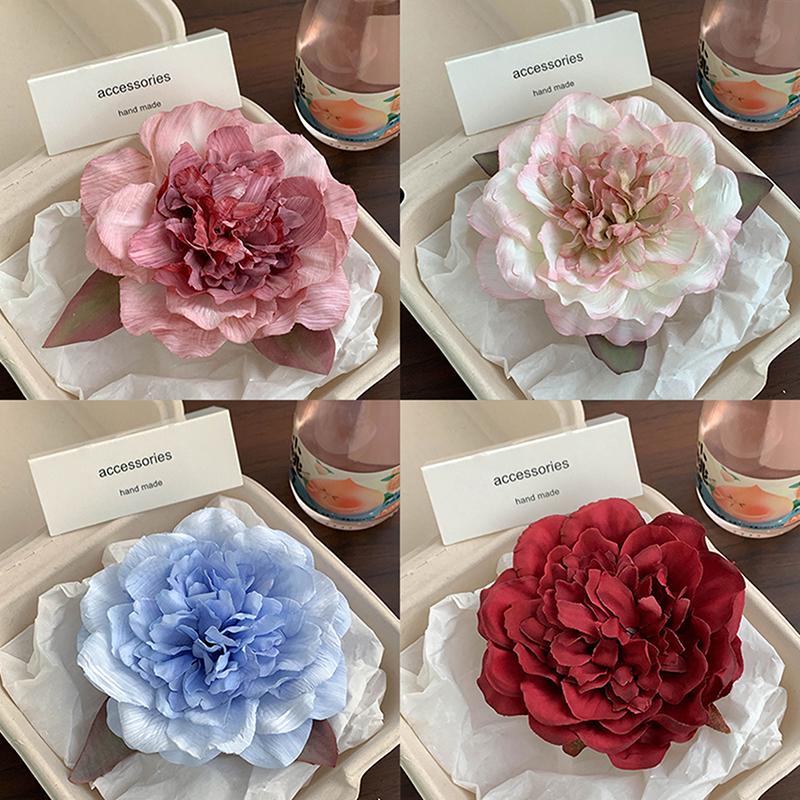 New Bohemia Big Peony Flower Hair Clip Vintage Side Barrettes Hairpins Hairgrip For Women Hair Accessories Fashion Headwear
