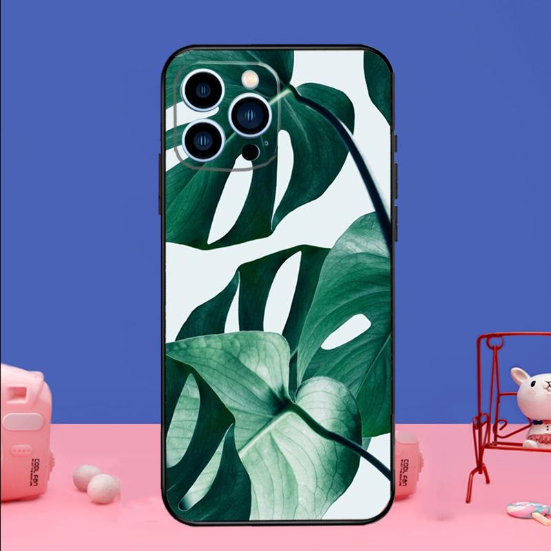 Leaves Monstera Green Phone Case For iPhone 17 Air 16 15 14 11 12 13 Pro Max 13 Mini 15 16 Plus 16e Bumper Cover