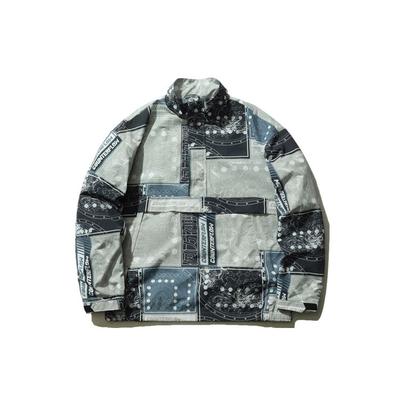 Li Ning CF Series Smoke City Full Print Stand Collar Jacket Men Jacket Gray AJDR237-2