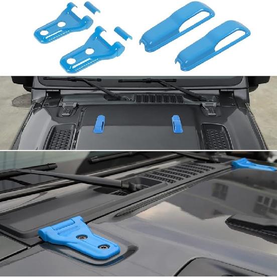 Engine Hood Hinge Cover Decor Trim Cover for 2018-2022 Jeep Wrangler JL and Gladiator JT Exterior Accessories 4PCS Purple