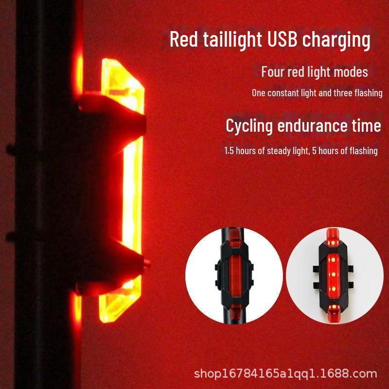 

USB-перезаряжаемый водонепроницаемый яркий задний фонарь для велосипеда для безопасности ночной езды 918opp красный