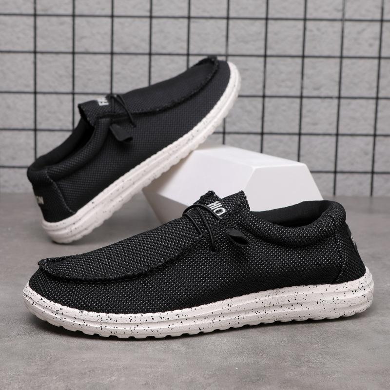 2025 Four-season Casual Canvas Shoes, Large Size Breathable Lazy One-pedal Sleeve Loafers for Men In Summer