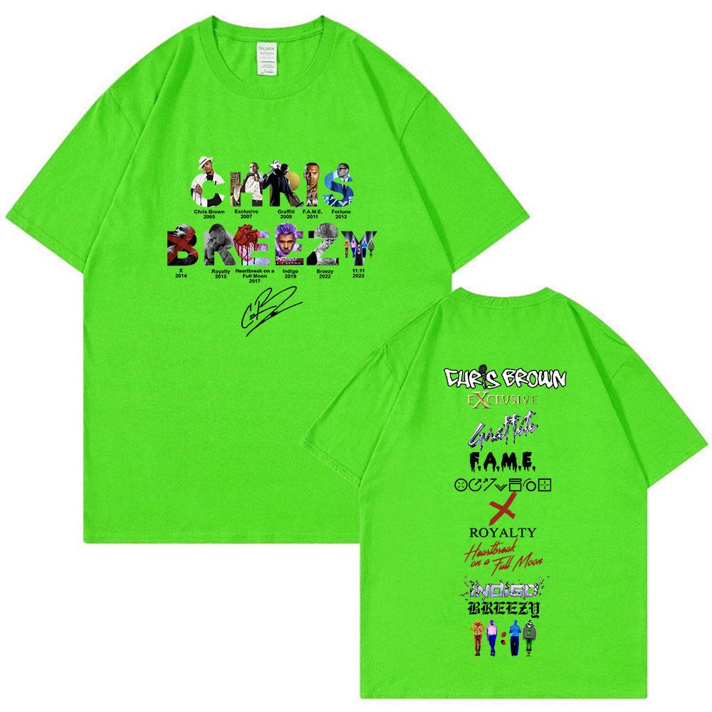

Rapper Chris Brown Breezy T-shirt 11:11 Tour 2024 T-Shirts Unisex Harajuku O-Neck Short Sleeve T Shirts Fans Gift Streetwear 4XL