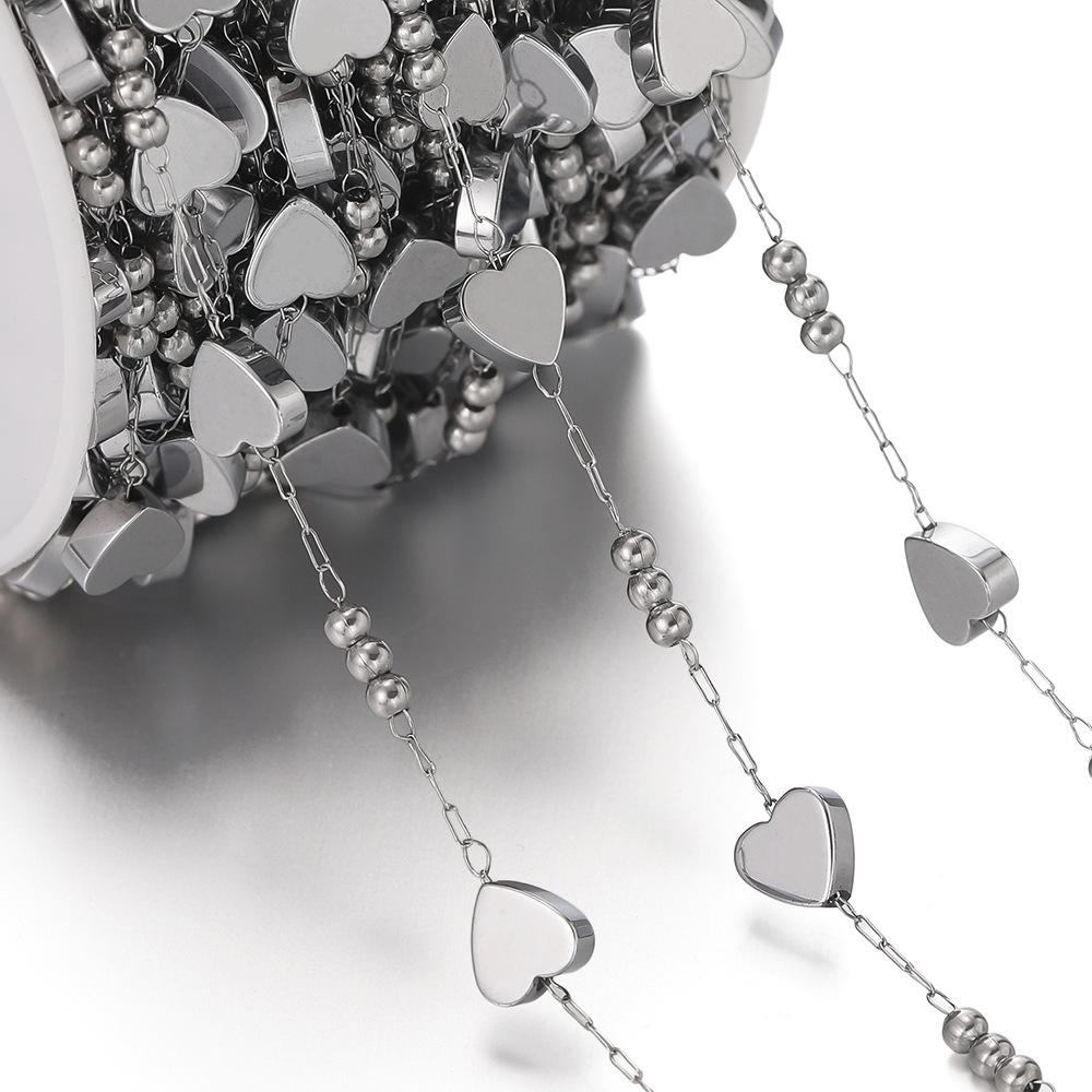 

Цепочка ручной работы Любовь из нержавеющей стали с вакуумным напылением, цепочка для ключицы с бусинами в виде луны и звезды, сделай сам браслет, ожерелье, серьги Type A