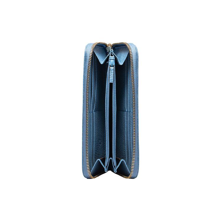 Gucci Monogram Logo Color Block Trim Canvas And Leather Long Zip Wallet Women wallet Ebony Blue Candy-Color 363423-KY9LG-8611