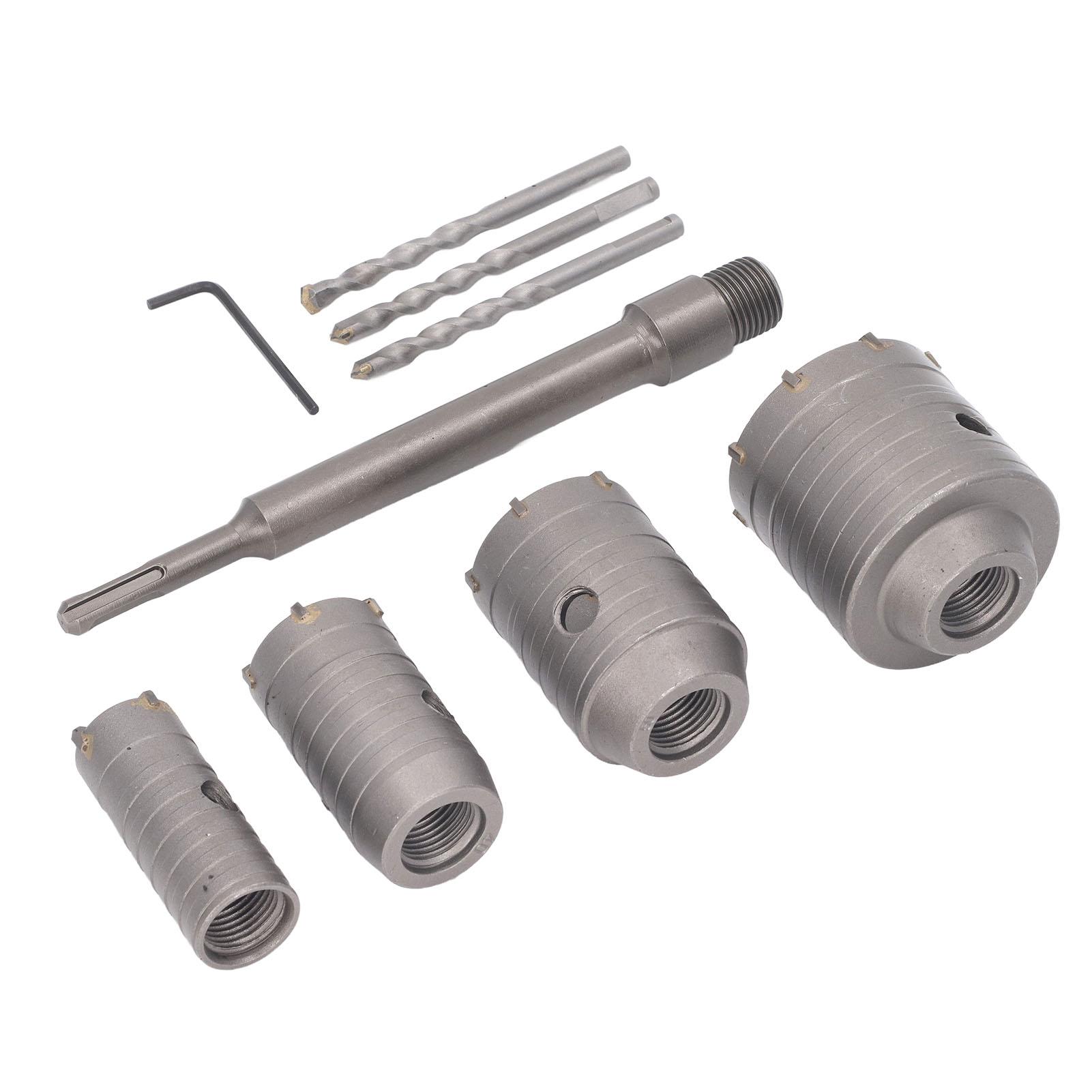 

Hole Saw Kit 30mm 40mm 50mm 65mm with 3 Core Drills Hole Opener Cutter for Concrete Cement Brick Wall Drilling