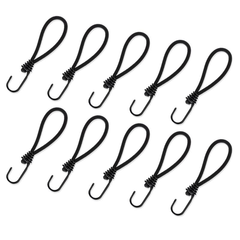 10Pcs Tent Fixings Cord String Carabiner Hook Outdoor Campings Tent Elastics Rope Hook Thickened Elastic Bands Tying Rope