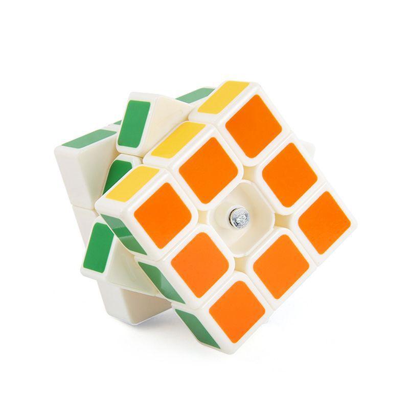 Puzzle With Spring Smooth Rounded Corners Third-Order Rubik'S Cube Solid Color Positive-Order Rubik'S Cube Competition Racing Toy Color Box