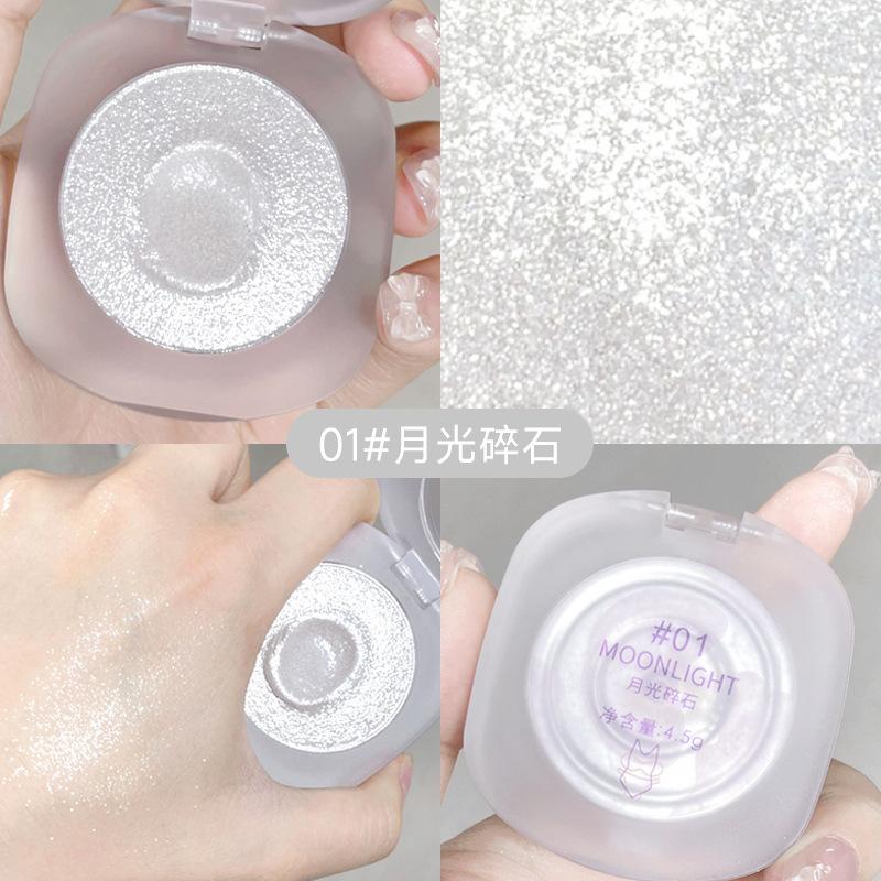 Diamond Galaxy Highlight Powder, Face Brightening Three-dimensional Grooming Mashed Potatoes Natural Glitter Unicorn Fairy Plate