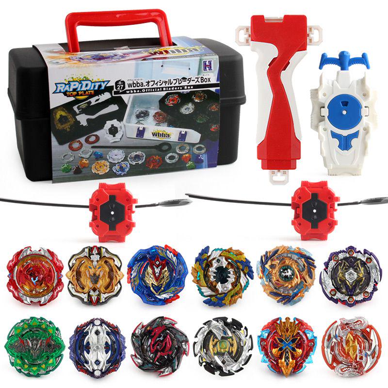 Set 12pcs Beyblade Portable Gyro B122 B125 B127 With Foam Kids Toys Storage Case
