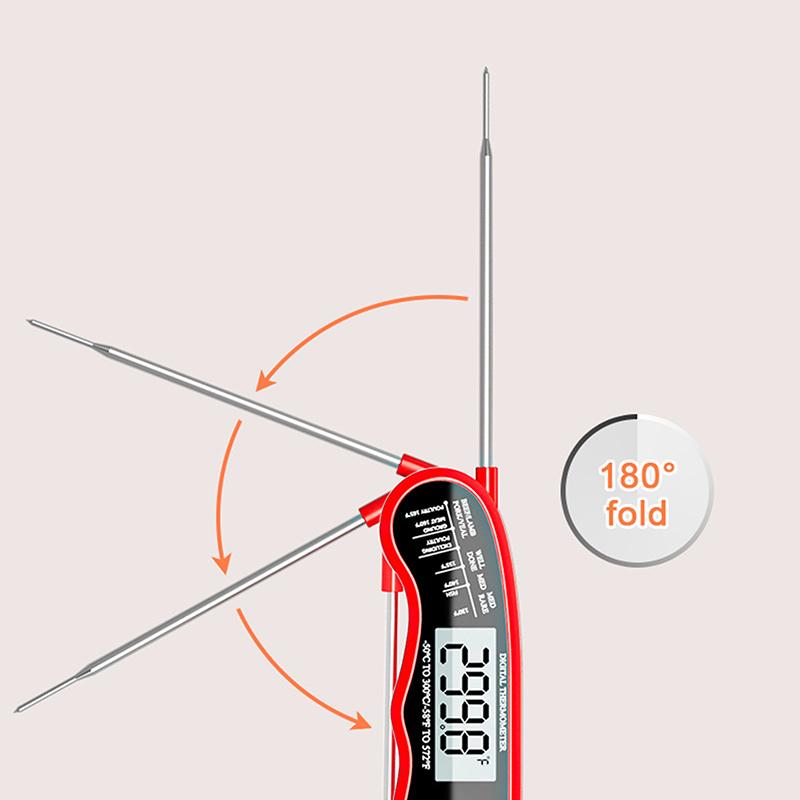 Instant Read Meat Digital Thermometer Waterproof With Backlight & Calibration For Kitchen Outdoor Cooking Bbq Grilling