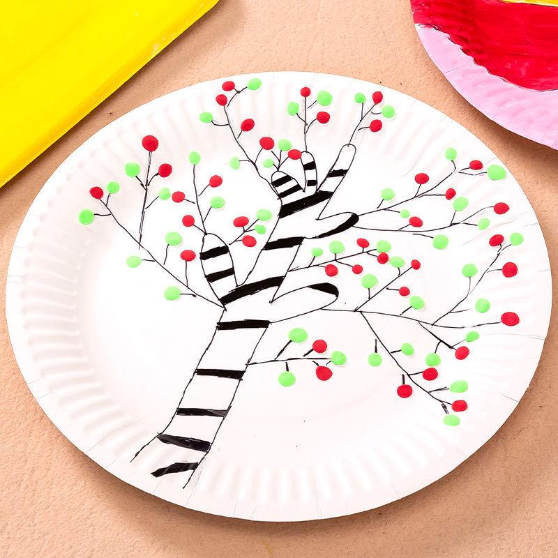 Disposable DIY Painting Plates for Kindergarten Art Activities