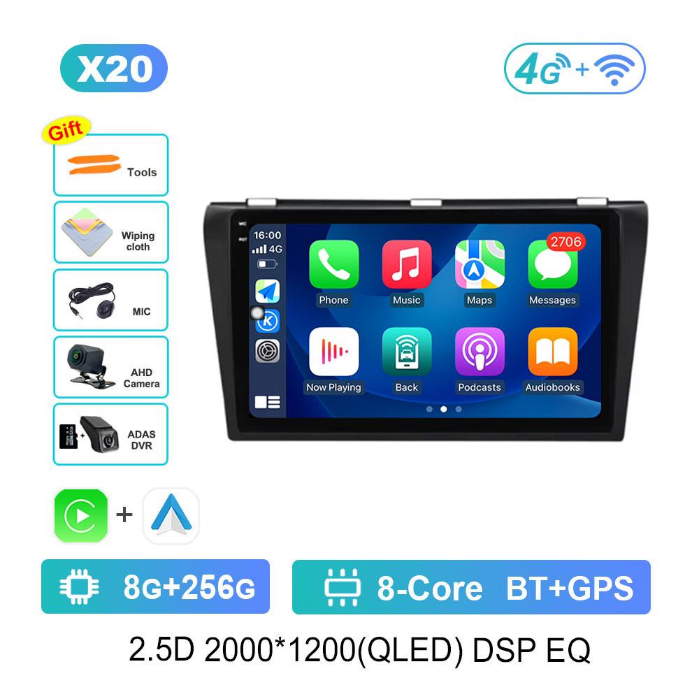 Bluetooth Android 14 GPS Navi 4G Car Video Multimedia Player for Mazda 3 2004 - 2009 DSP Stereo HD Touch Screen WiFi Head Unit