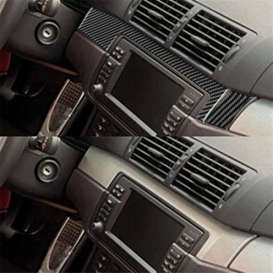 Passenger Dashboard Panel Cover Trim For BMW 3 Series E46 1998-2005 Carbon Fiber