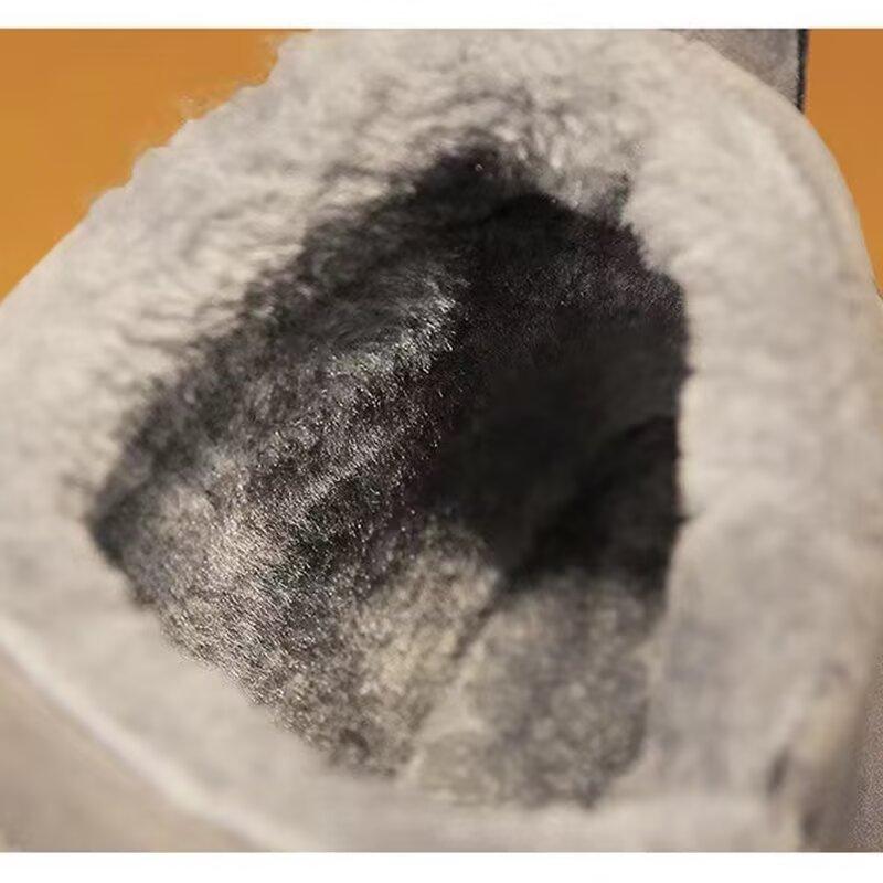 Sněhule pro muže Zimní s integrovanou kožešinou Vodotěsné a protiskluzové s tlustým fleecem Jednonohé vysoké bavlněné boty Teplé bavlněné boty