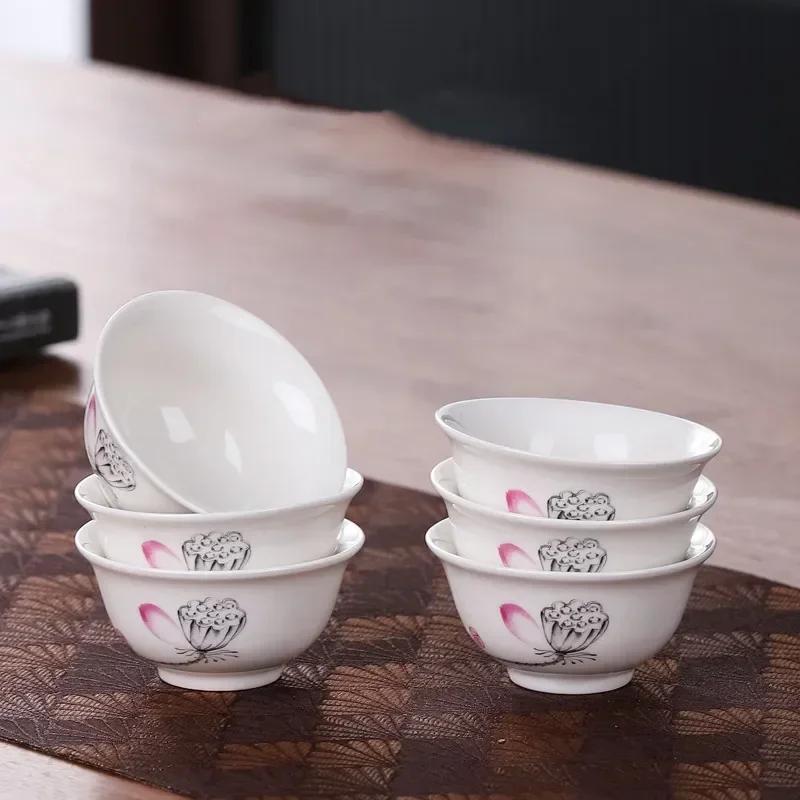 6Pcs/set Hand-painted Landscape Painting Teacup Chinese Teaware Supplies Handmade Boutique Master Cup Tea Ceremony Accessories