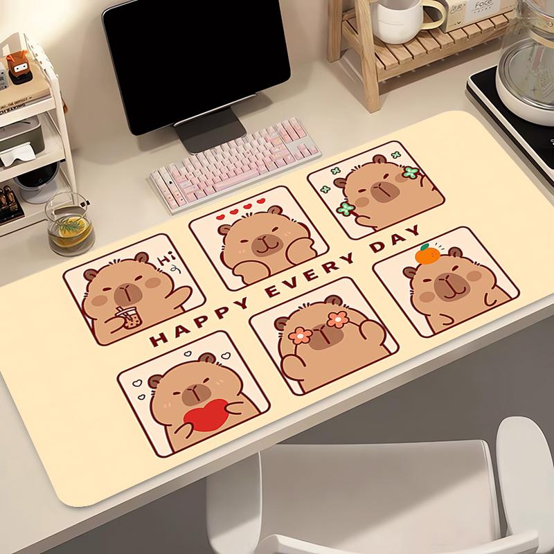 Mouse Pad PC Design NonSlip Desk Mat Laptop Capybara Gaming Accessories Stitched Edges For Home And Gamer Mousepad Keyboard Pad