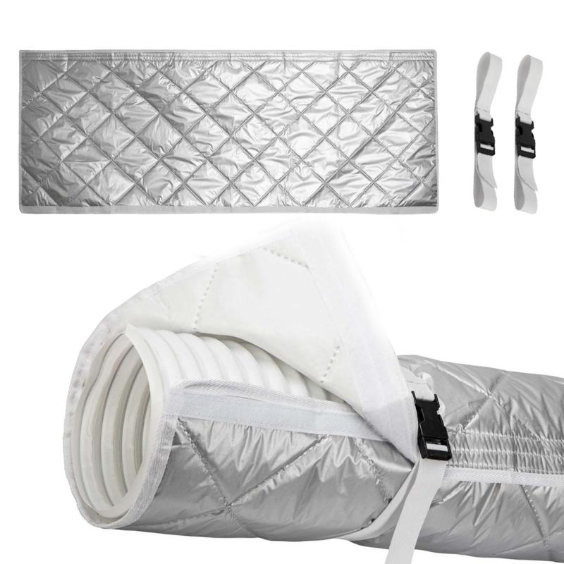 Air Conditioning Hose Insulation Cover Suitable for Exhaust Ducts Thermal Protection with Adjustable Elastic Straps