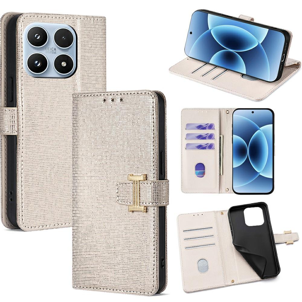 For Xiaomi 17 Case Metal I-Buckle PU Leather Wallet Phone Cover