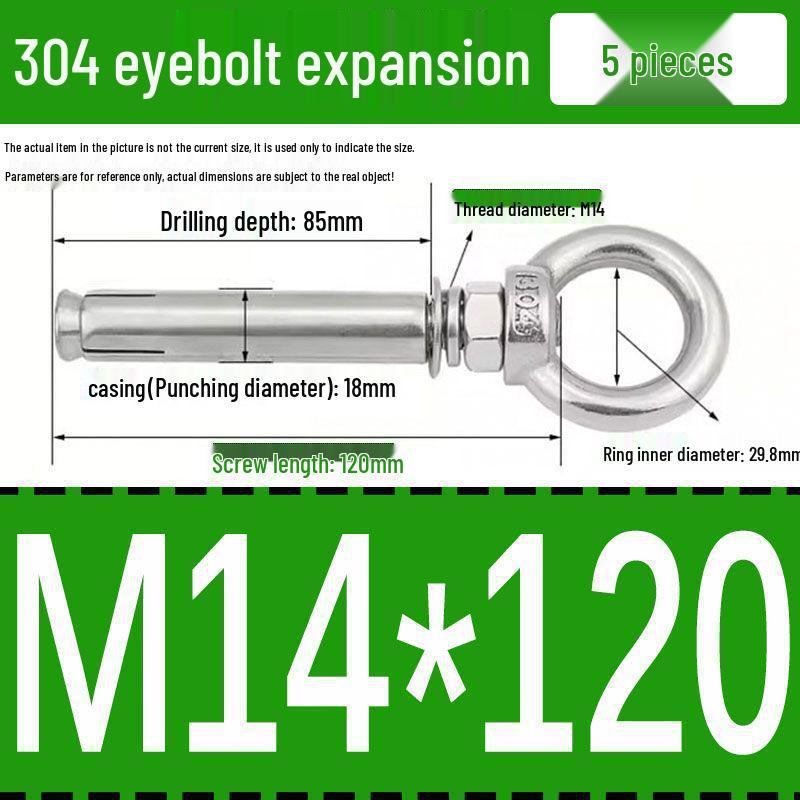 Stainless Steel 304 Eyebolt Expansion Nail with Fixing Loop