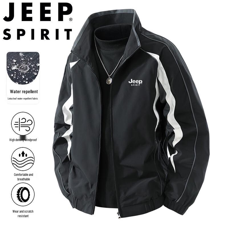 

JEEP SPIRIT Men s Stand-Collar Casual Jacket 3XL