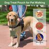2Pcs Dog Treat Pouch, Dog Treat Pouches for Pet Training, Portable Auto Closing Dog Walking Bag with Carabiner for Puppy Travel or Outdoor Use Black