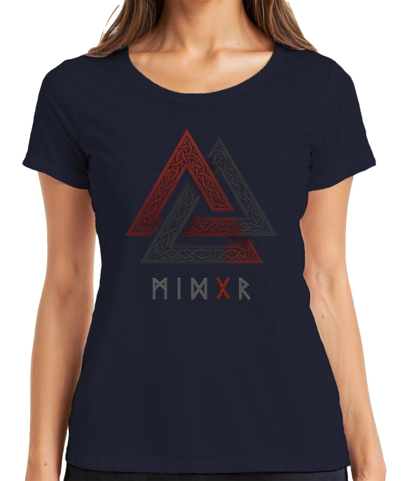 Valknut Nordisch Odins Knoten Runesymbol Wikinger Vintage Grunge Damen T-Shirt XL